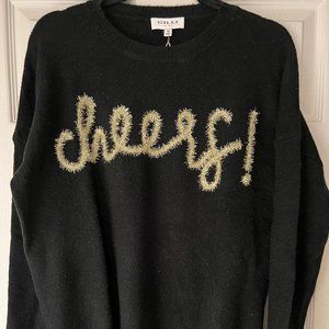 Gilli Women's Black CHEERS Long Sleeve Sweater Size Medium
